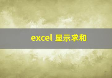 excel 显示求和